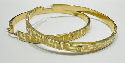 10K GOLD ROUND SHAPED HOOP EARRINGS, WEIGHT: 6.4gm