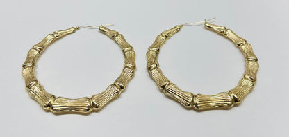 10K GOLD ROUND HOOP EARRINGS, WEIGHT: 15.1gm
