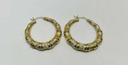 10K YELLOW GOLD ROUND SHAPED HOOP EARRINGS, WEIGHT: 4.0gm