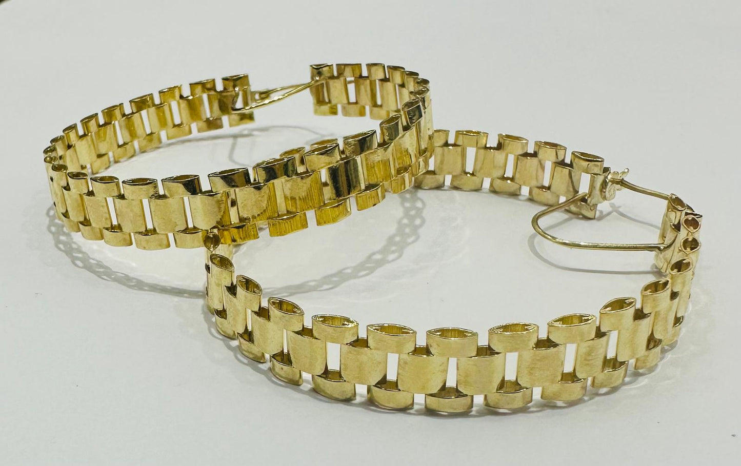 10K GOLD ROLLIE ROUND HOOP EARRINGS, WEIGHT: 17.0gm