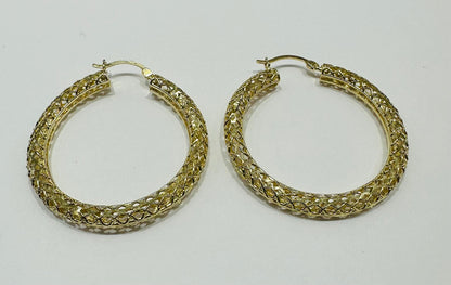10K GOLD ROUND HOOP EARRINGS, WEIGHT: 5.3gm