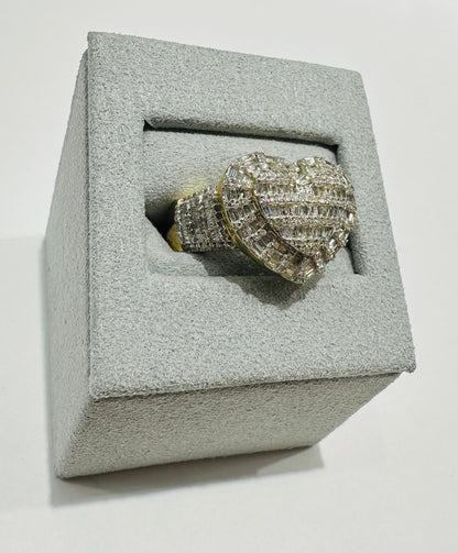 10K GOLD HEART RING WITH NATURAL DIAMONDS 1CT (RING SQ39/BQ37)