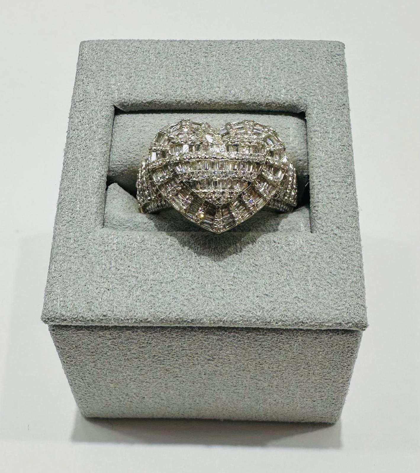 10K GOLD HEART RING WITH NATURAL DIAMONDS 1CT (RING SQ39/BQ37)