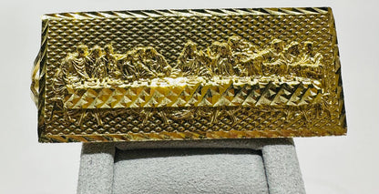 10K GOLD LAST SUPPER THREE FINGER MEN'S RING, WEIGHT: 20.4gm