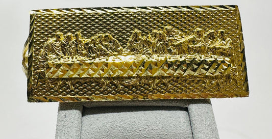 10K GOLD LAST SUPPER THREE FINGER MEN'S RING, WEIGHT: 20.4gm