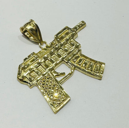 10K GOLD GUN PENDANT, WEIGHT: 9.0gm