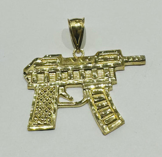 10K GOLD GUN PENDANT, WEIGHT: 9.0gm