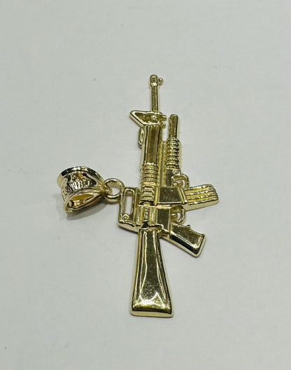 10K GOLD GUN PENDANT, WEIGHT: 2.1gm
