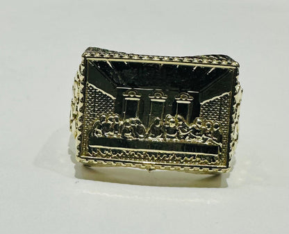 10K GOLD LAST SUPPER NUGGET RING, WEIGHT: 4.7gm