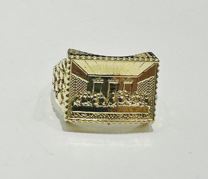 10K GOLD LAST SUPPER NUGGET RING, WEIGHT: 4.7gm