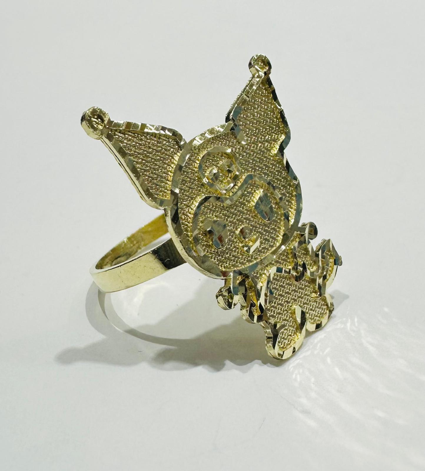 10K GOLD KUROMI ANIMAL RING, WEIGHT: 3.9gm
