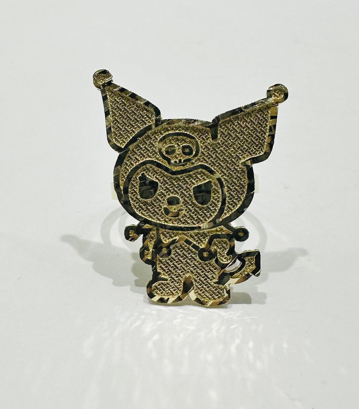 10K GOLD KUROMI ANIMAL RING, WEIGHT: 3.9gm