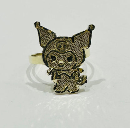 10K GOLD SMALL KUROMI ANIMAL RING, WEIGHT: 2.6gm
