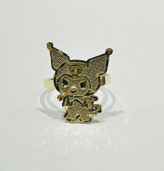10K GOLD SMALL KUROMI ANIMAL RING, WEIGHT: 2.6gm