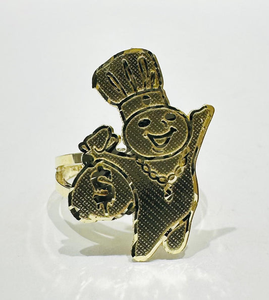 10K GOLD DOUGHMAN RING, WEIGHT: 3.8gm