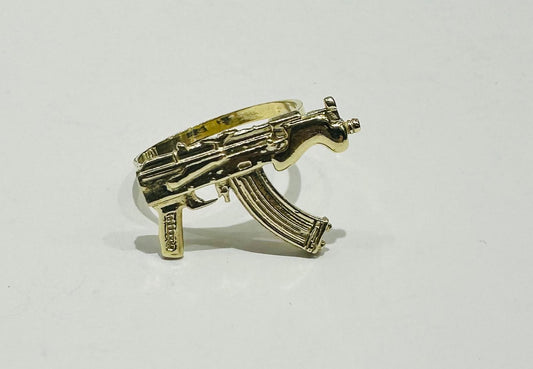 10K GOLD GUN RING, WEIGHT: 3.5gm