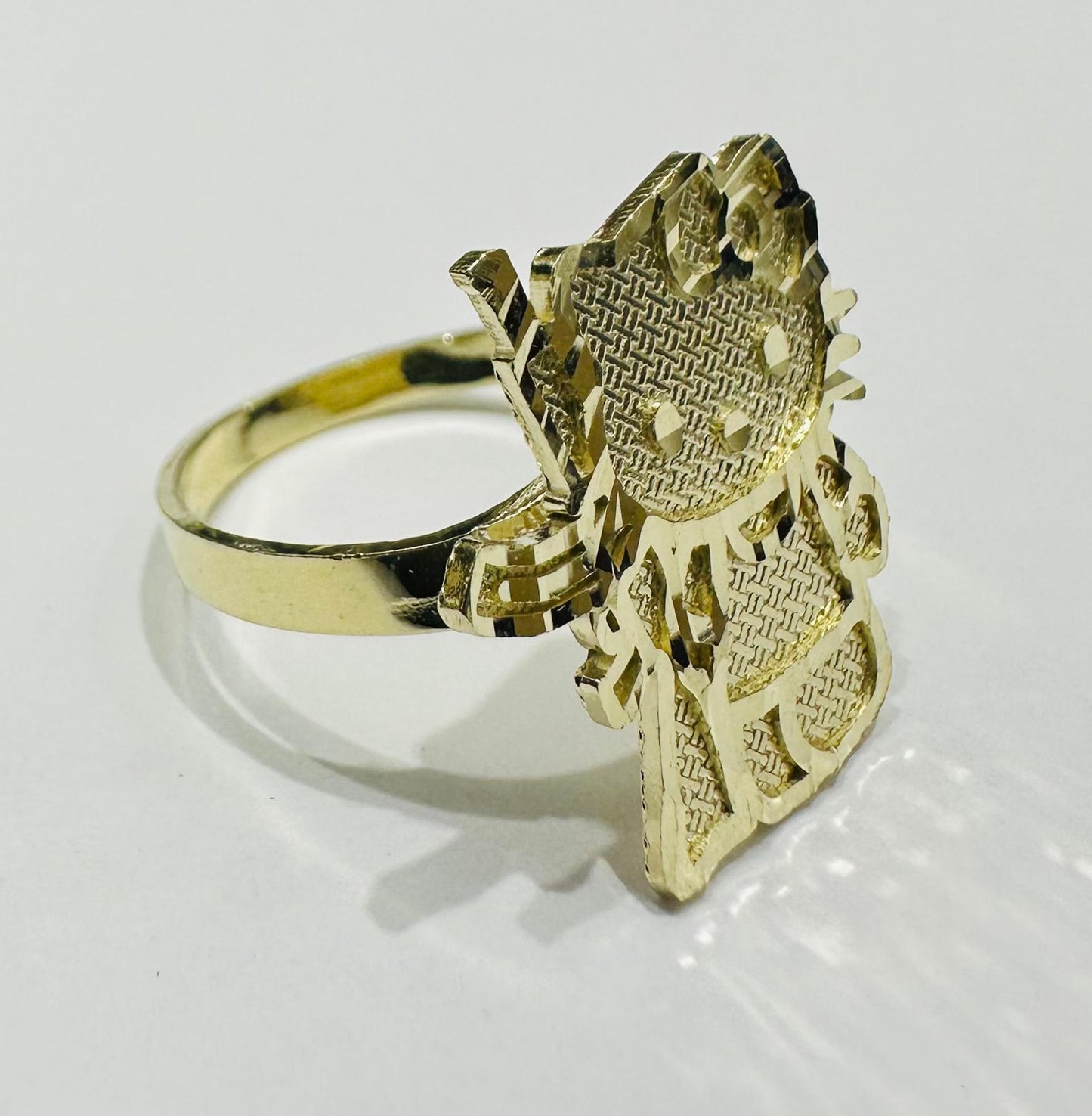 10K GOLD KITTY HEART RING, WEIGHT: 4.4gm