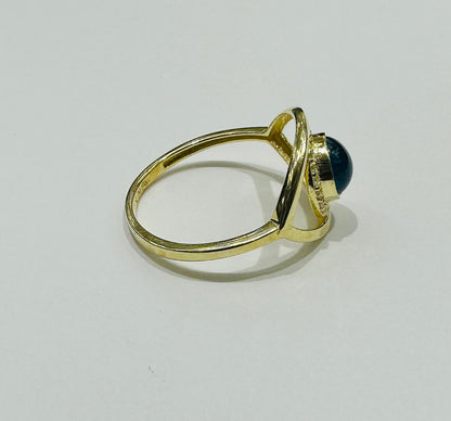 10K GOLD EVIL EYE CZ RING, WEIGHT: 1.8gm