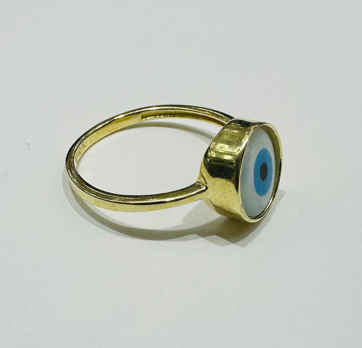 10K GOLD EVIL EYE RING, WEIGHT: 2.0gm