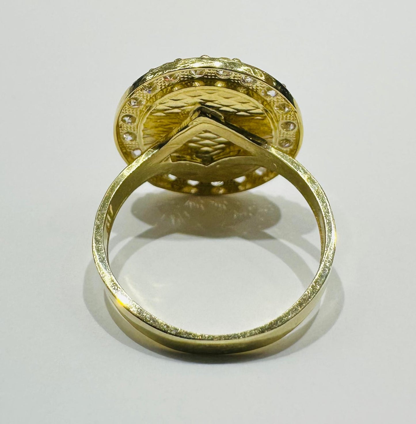 10K GOLD EVIL EYE CZ RING, WEIGHT: 3.5gm