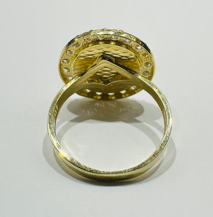 10K GOLD EVIL EYE CZ RING, WEIGHT: 3.5gm