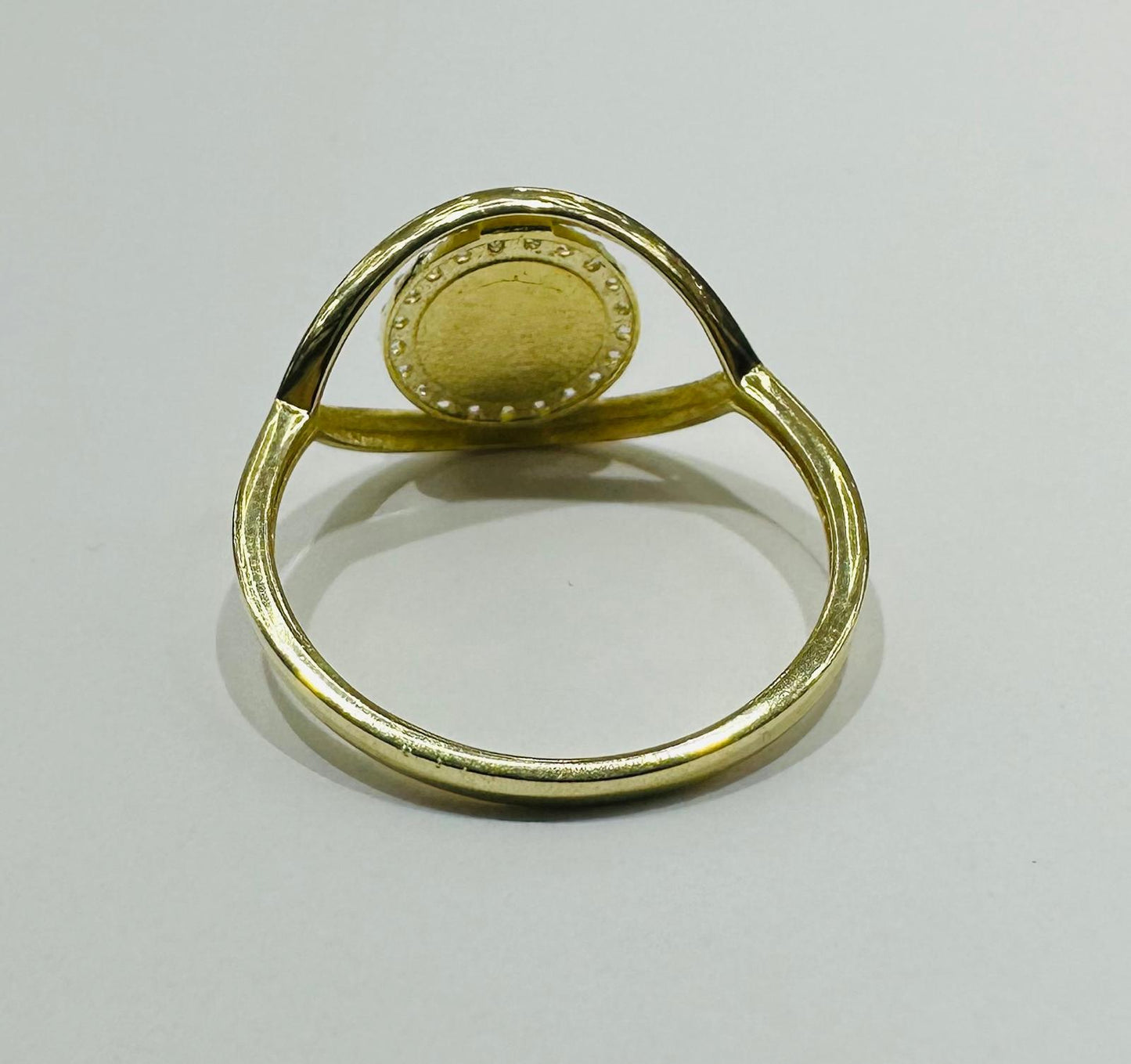 10K GOLD EVIL EYE RED CZ RING, WEIGHT: 1.8gm