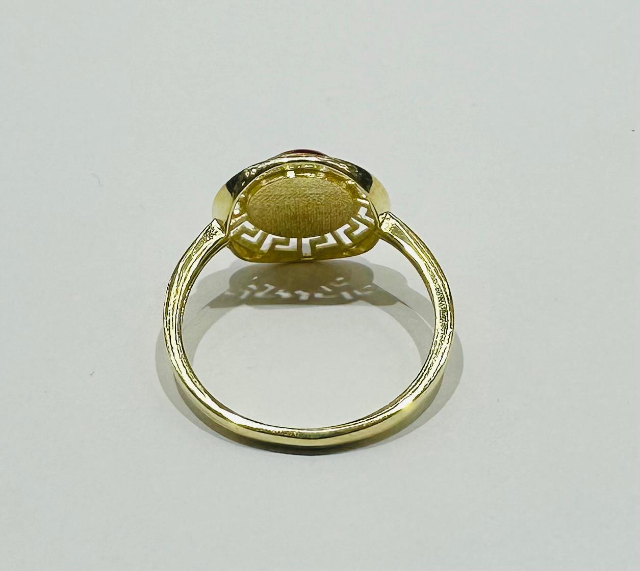 10K GOLD EVIL EYE RED RING, WEIGHT: 2.0gm