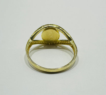 10K GOLD EVIL RED EYE CZ RING, WEIGHT: 2.5gm