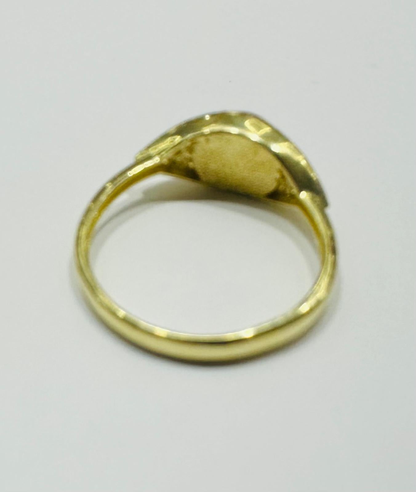 10K GOLD EVIL RED EYE CZ RING, WEIGHT: 2.1gm