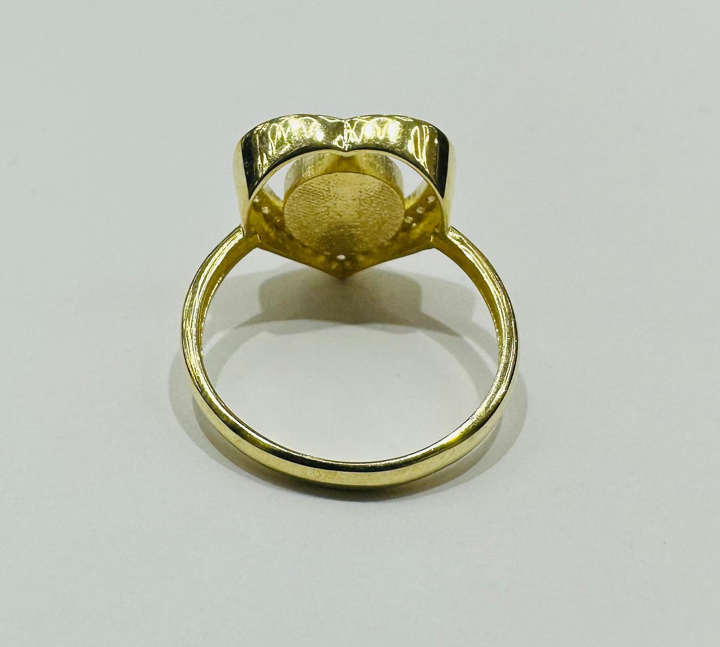 10K GOLD EVIL EYE RED HEART CZ RING, WEIGHT: 2.8gm