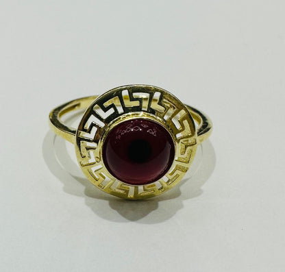 10K GOLD EVIL EYE RED RING, WEIGHT: 2.0gm