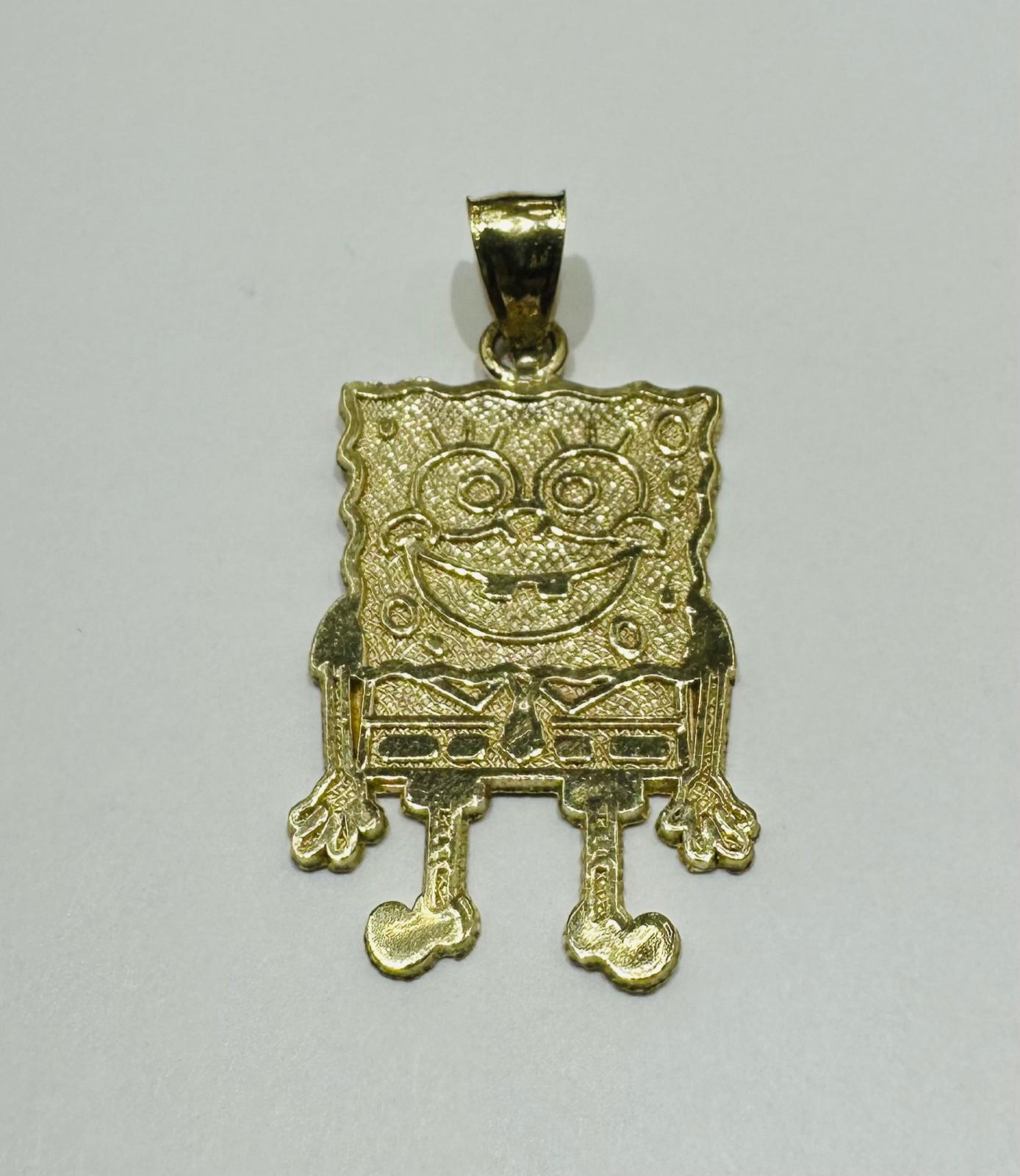 10K GOLD SPONGEBOB PENDANT,  WEIGHT: 2.6gm