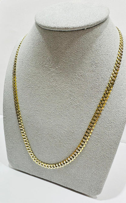 10K GOLD DIAMOND CUT CUBAN LINK CHAIN 20", WEIGHT 9.5gm, WIDTH 4.20mm
