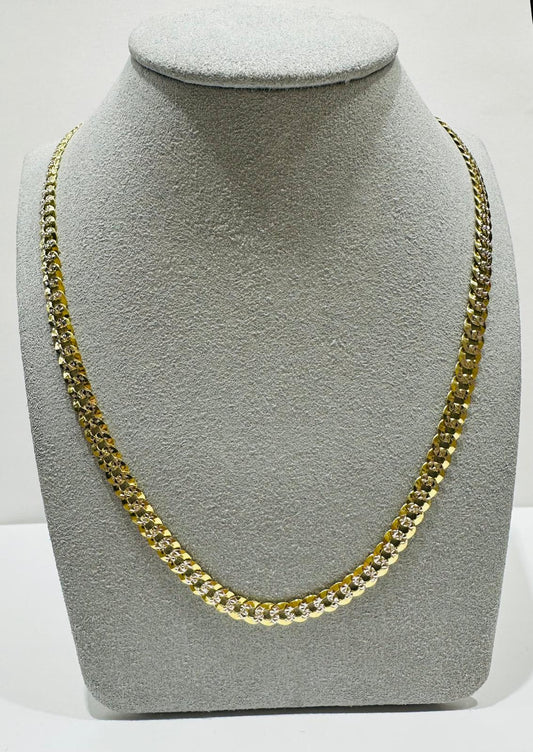 10K GOLD DIAMOND CUT CUBAN LINK CHAIN 26", WEIGHT 13.4gm, WIDTH 4.63mm