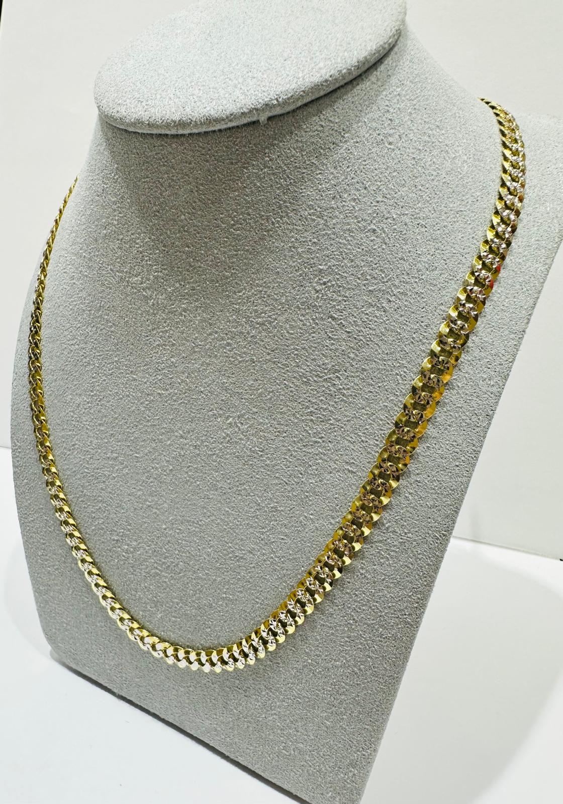 10K GOLD DIAMOND CUT CUBAN LINK CHAIN 26", WEIGHT 13.4gm, WIDTH 4.63mm