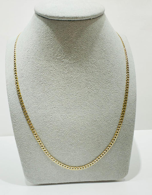 10K GOLD CUBAN LINK CHAIN 24", WEIGHT 4.6gm, WIDTH 2.47mm