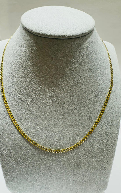 10K GOLD CUBAN LINK CHAIN 14", WEIGHT 2.6gm, WIDTH 2.55mm