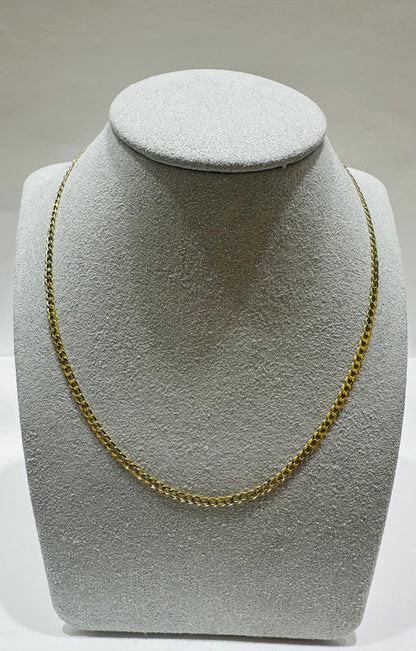 10K GOLD CUBAN LINK CHAIN 14", WEIGHT 2.6gm, WIDTH 2.55mm