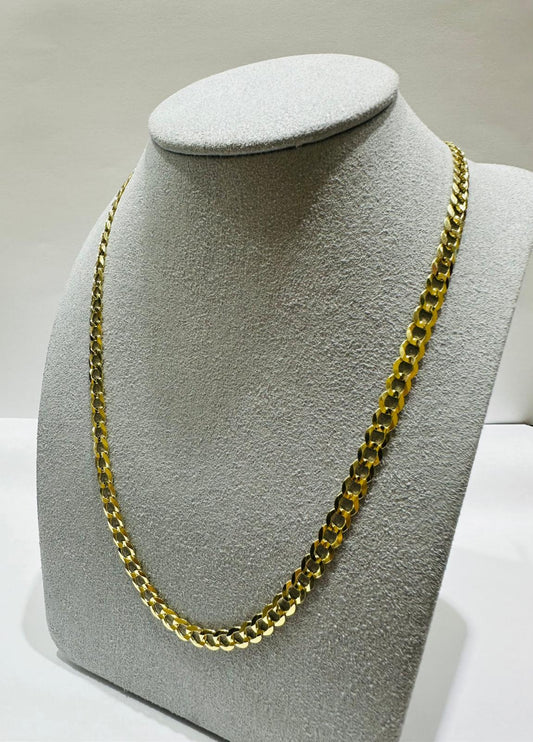 10K GOLD CUBAN LINK CHAIN 18", WEIGHT 9.5gm, WIDTH 4.66mm
