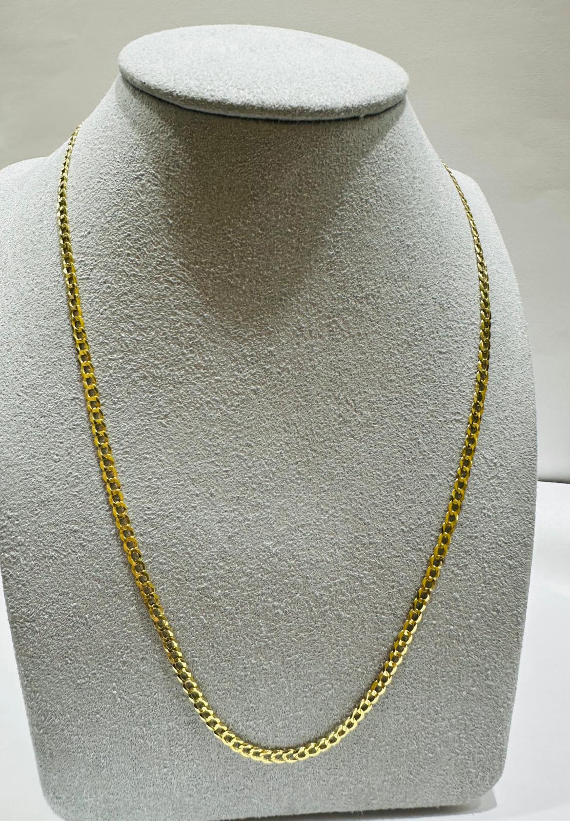 10K GOLD CUBAN LINK CHAIN 22", WEIGHT 3.9gm, WIDTH 2.60mm