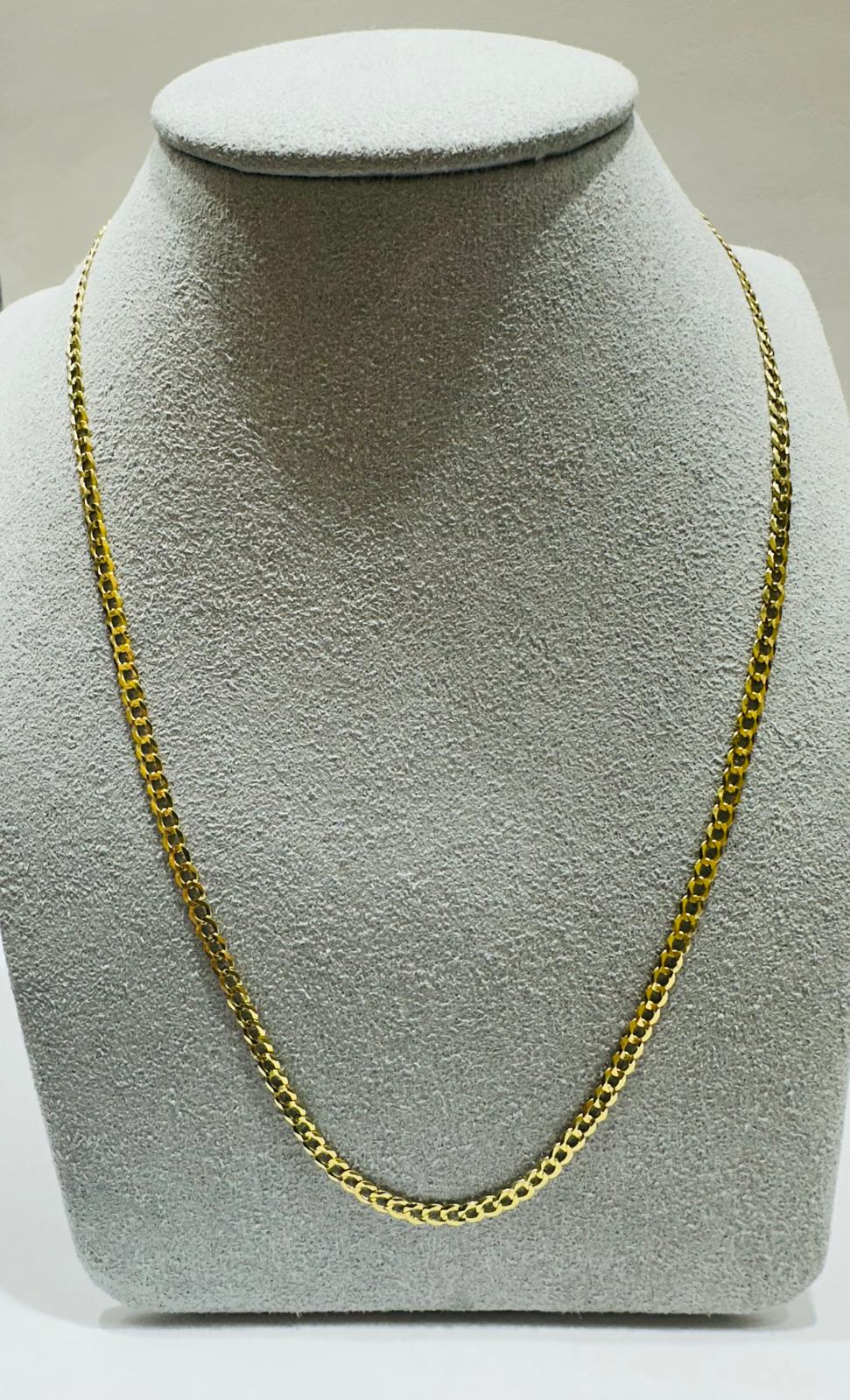 10K GOLD CUBAN LINK CHAIN 22", WEIGHT 3.9gm, WIDTH 2.60mm