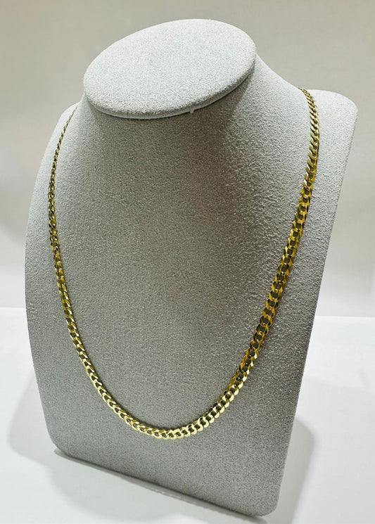 10K GOLD CUBAN LINK CHAIN 24", WEIGHT 7.4gm, WIDTH 3.68mm