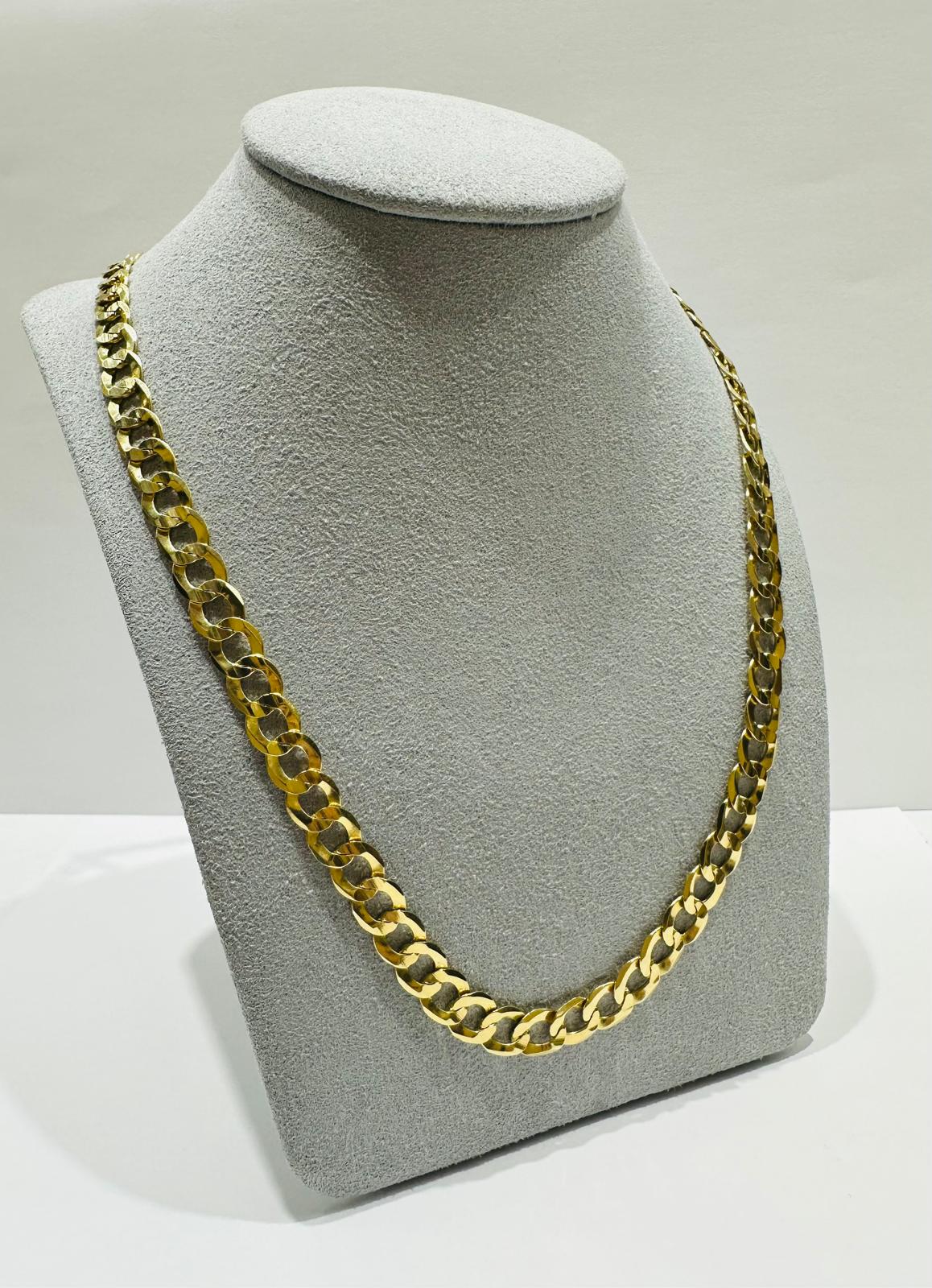 10K GOLD CUBAN LINK CHAIN 22", WEIGHT 23.7gm, WIDTH 7.20mm
