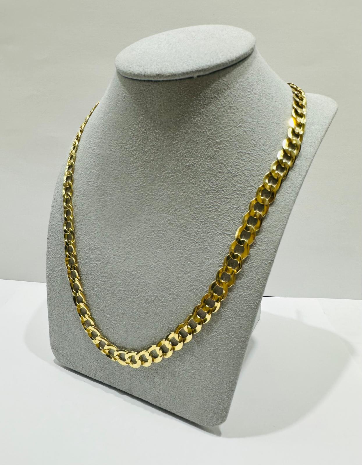 10K GOLD CUBAN LINK CHAIN 22", WEIGHT 23.7gm, WIDTH 7.20mm