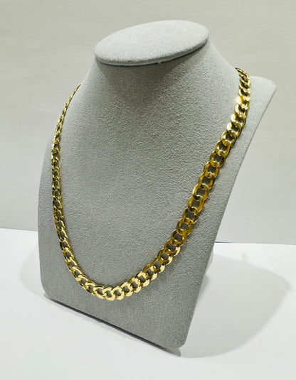 10K GOLD CUBAN LINK CHAIN 22", WEIGHT 23.7gm, WIDTH 7.20mm