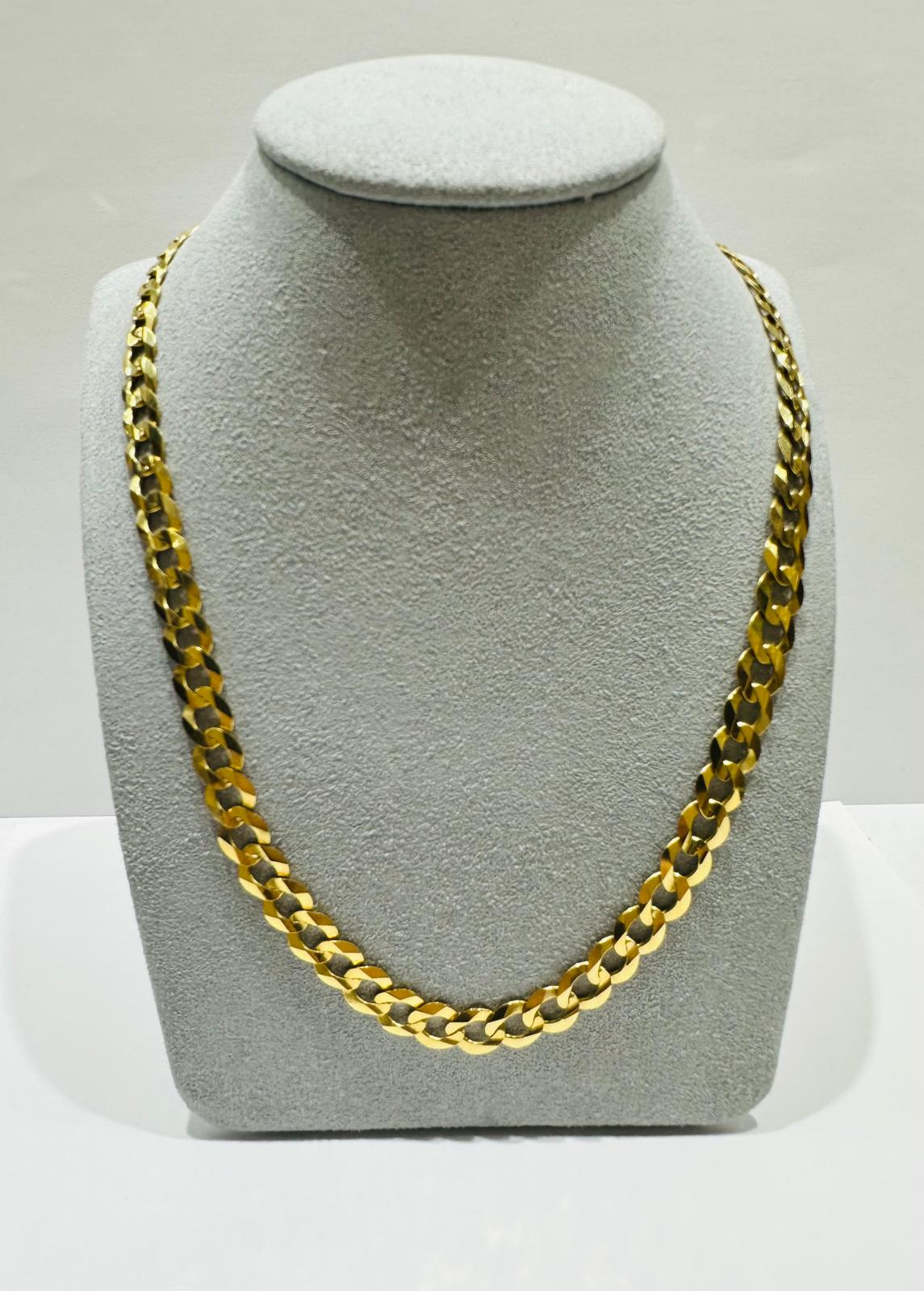 10K GOLD CUBAN LINK CHAIN 24", WEIGHT 25.0 gm, WIDTH 7.20mm