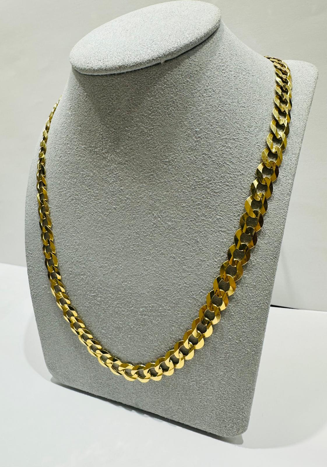 10K GOLD CUBAN LINK CHAIN 24", WEIGHT 25.0 gm, WIDTH 7.20mm