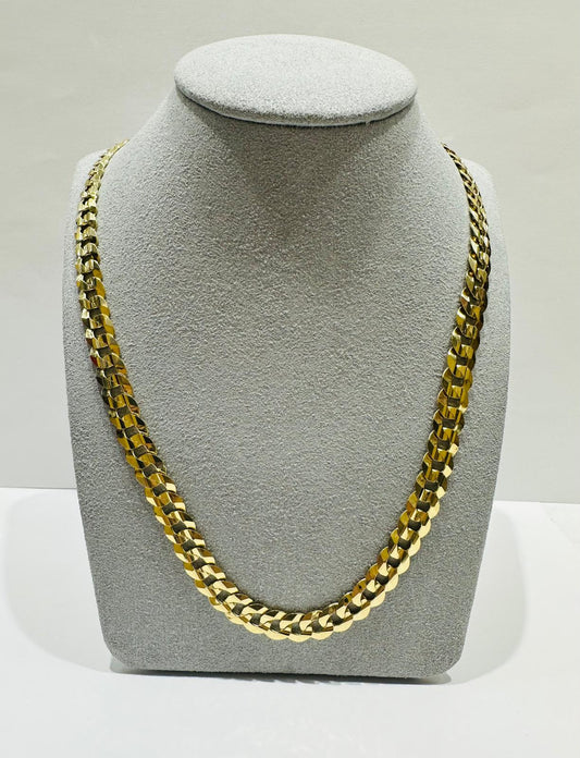 10K GOLD CUBAN LINK CHAIN 26", WEIGHT 34.3 gm, WIDTH 7.55mm