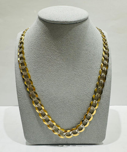 10K GOLD DIAMOND CUT CUBAN LINK CHAIN 28", WEIGHT 49.7gm, WIDTH 9.40mm