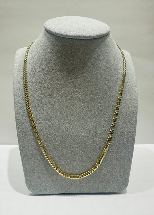 10K GOLD MIAMI CUBAN LINK CHAIN 18", WEIGHT 14.0gm, WIDTH 3.25mm